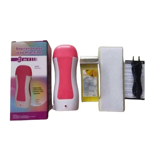 3 in 1 Depilatory Wax Heater Machine, Roller and Strips