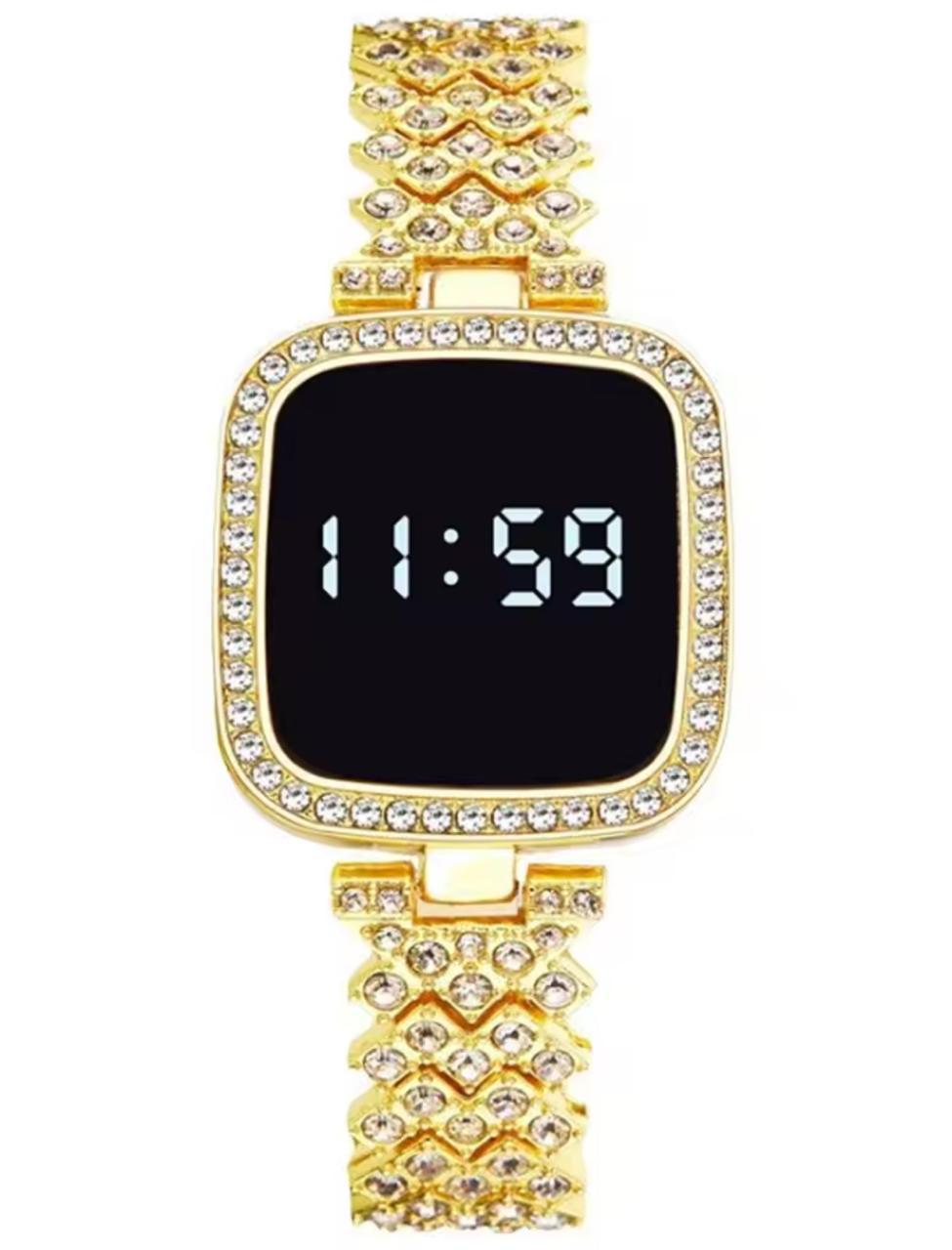 Ladies led ice stone stylish watch